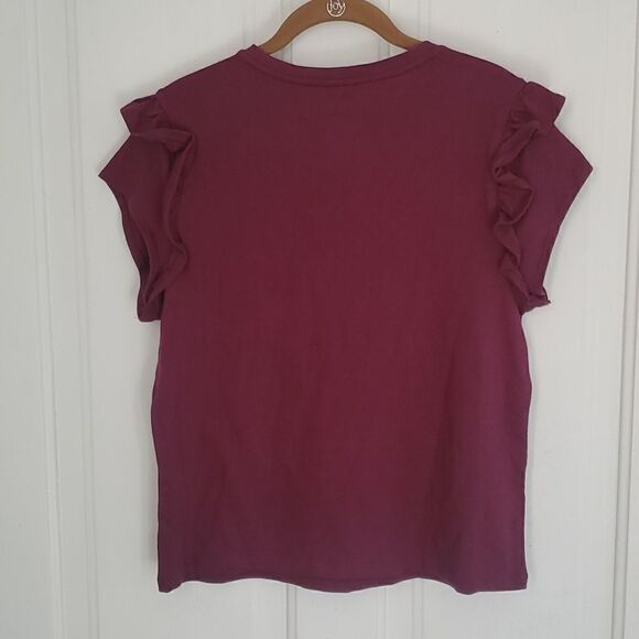 A New Day Maroon Ruffle Top - Picture 5 of 6
